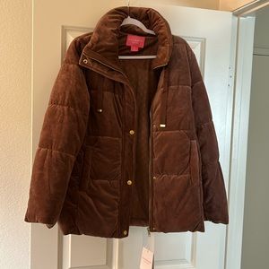 Isaac Mizrahi velvet puffer jacket